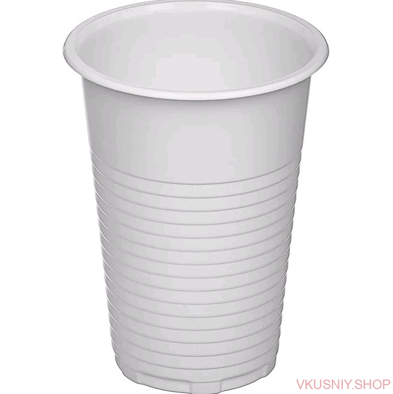 Стакан 200мл, бел,  ПП 100 шт/уп фото 1 — Интернет-магазин доставки продуктов и воды ВКУСНЫЙ
