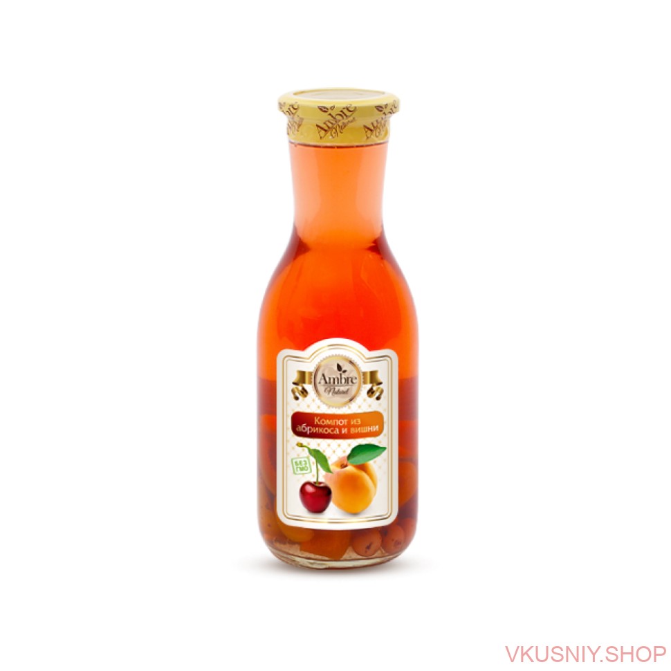 Компот из Айбрикоса и вишни 1л фото 1 — Интернет-магазин доставки продуктов и воды ВКУСНЫЙ