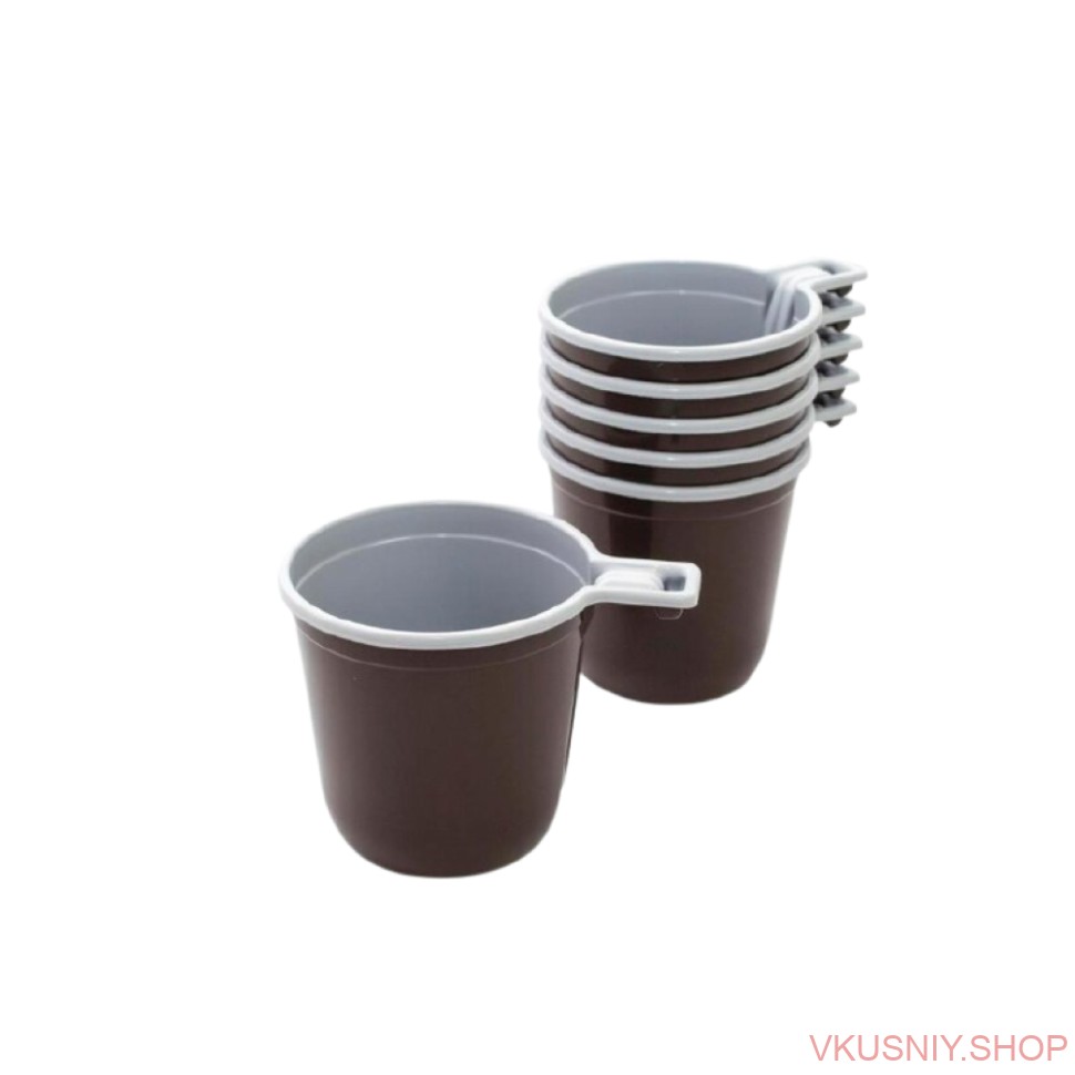 Чашка кофейная 200мл коричн.-белая, 50шт/упак фото 1 — Интернет-магазин доставки продуктов и воды ВКУСНЫЙ