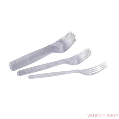 Вилка столовая Премиум прозрачная, 100 шт — Интернет-магазин доставки продуктов и воды ВКУСНЫЙ
