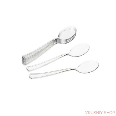 Ложка столовая Премиум прозрачная, 100 шт — Интернет-магазин доставки продуктов и воды ВКУСНЫЙ