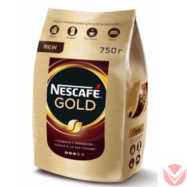 Нескафе Голд, 750 гр, пакет — Интернет-магазин доставки продуктов и воды ВКУСНЫЙ