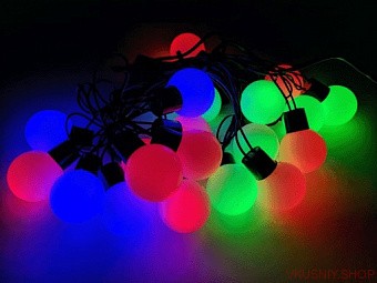 Гирлянда 20 ламп "Шарики" LED разноцвет фото 1 — Интернет-магазин доставки продуктов и воды ВКУСНЫЙ