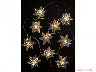 Гирлянда с насадками Снежинки 1,6 м 10 фигур — Интернет-магазин доставки продуктов и воды ВКУСНЫЙ
