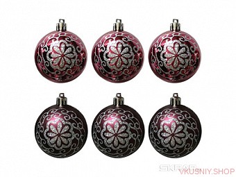 Набор шаров &quot;Цветок&quot; (6шт) 6см цвет бордо — Интернет-магазин доставки продуктов и воды ВКУСНЫЙ