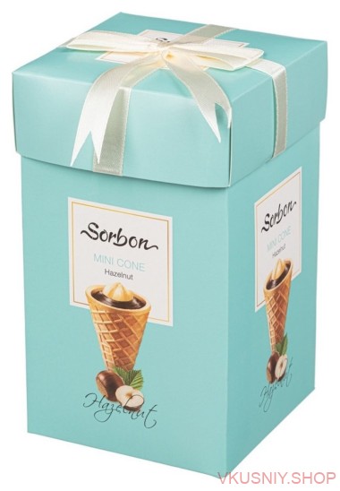 СОРБОН Мини-рожок фундук ТИФФАНИ, 200 гр — Интернет-магазин доставки продуктов и воды ВКУСНЫЙ