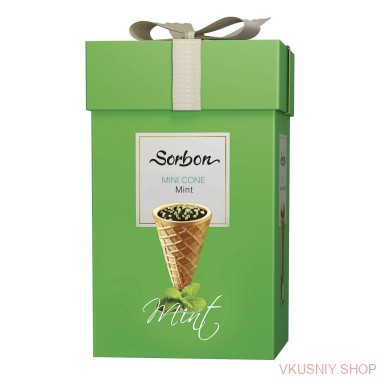СОРБОН Мини-рожок мята, 200 гр — Интернет-магазин доставки продуктов и воды ВКУСНЫЙ