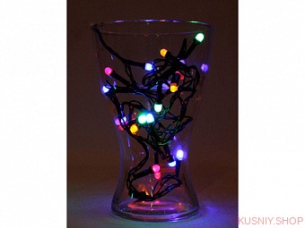 Новогодняя гирлянда метражная шарики 9 м, 80 разноцветных ламп, темная нить — Интернет-магазин доставки продуктов и воды ВКУСНЫЙ