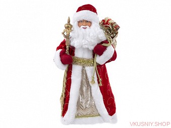 Новогодняя фигурка Дед Мороз В красной шубке (ПВХ, полиэстер) / 15,5x8,5x31,5см — Интернет-магазин доставки продуктов и воды ВКУСНЫЙ