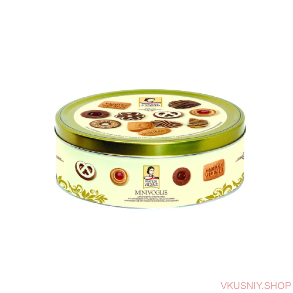 Печенье-Ассорти VICENZI, ж/б, 350 гр фото 1 &mdash; Интернет-магазин доставки продуктов и воды ВКУСНЫЙ