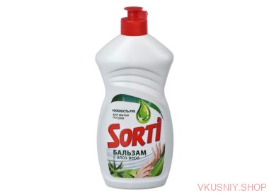 Средство для мытья посуды Sorti Алоэ 0,450 мл &mdash; Интернет-магазин доставки продуктов и воды ВКУСНЫЙ