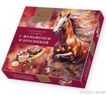 Шоколадные конфеты "Женьшень и Брусника" 104г фото 1 &mdash; Интернет-магазин доставки продуктов и воды ВКУСНЫЙ