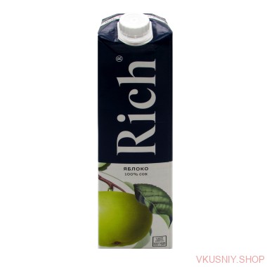 Сок Rich Яблоко 100%, 1л — Интернет-магазин доставки продуктов и воды ВКУСНЫЙ