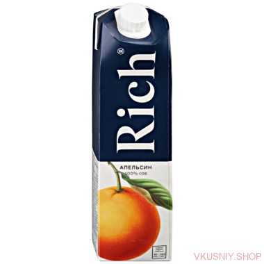 Сок Rich Апельсин 100%, 1л — Интернет-магазин доставки продуктов и воды ВКУСНЫЙ