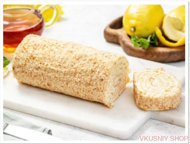 Рулет &quot;Лимонный&quot;, замороженный, 400 гр — Интернет-магазин доставки продуктов и воды ВКУСНЫЙ