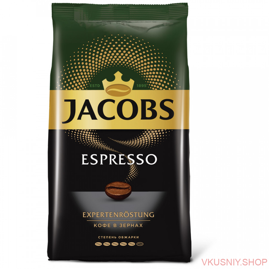 Кофе JACOBS ESPRESSO 1кг, зерно фото 1 — Интернет-магазин доставки продуктов и воды ВКУСНЫЙ