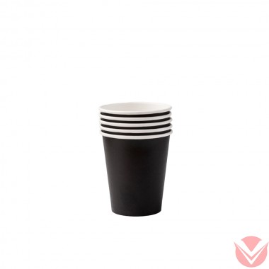 Стакан бум. 250мл, d80 мм, Черн., 50 шт/упак — Интернет-магазин доставки продуктов и воды ВКУСНЫЙ