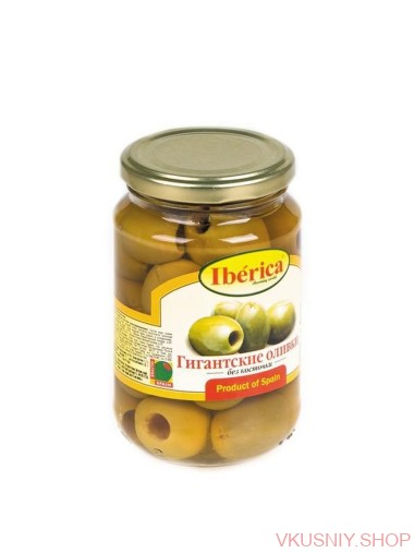 Оливки Iberica зеленые без косточки, 340гр — Интернет-магазин доставки продуктов и воды ВКУСНЫЙ