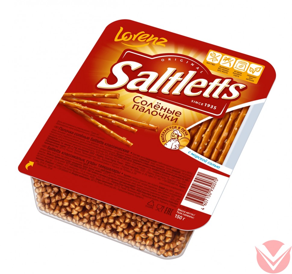 Палочки Lorenz Snack-World Saltletts классические, 150г фото 1 — Интернет-магазин доставки продуктов и воды ВКУСНЫЙ