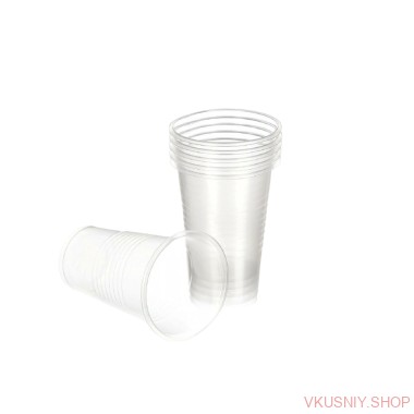 Стакан 200мл  белый/ прозрачный Стандарт (100шт) — Интернет-магазин доставки продуктов и воды ВКУСНЫЙ