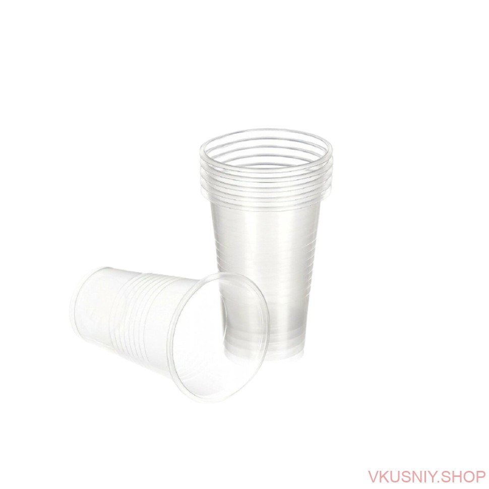 Стакан 200мл  белый/ прозрачный Стандарт (100шт) фото 1 — Интернет-магазин доставки продуктов и воды ВКУСНЫЙ