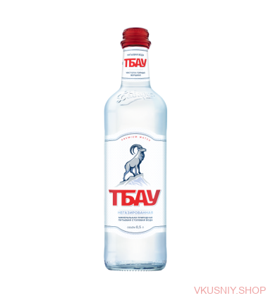 Вода питьевая &quot;Тбау&quot;, 0,5 л Премиум (без газа), стекло — Интернет-магазин доставки продуктов и воды ВКУСНЫЙ