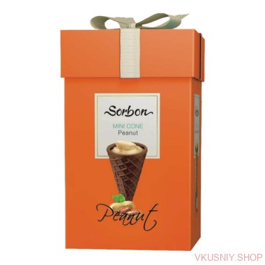 СОРБОН Мини-рожок арахис, 200 гр — Интернет-магазин доставки продуктов и воды ВКУСНЫЙ
