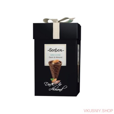 СОРБОН Мини-рожок Темный шоколад, миндаль, 200 гр — Интернет-магазин доставки продуктов и воды ВКУСНЫЙ